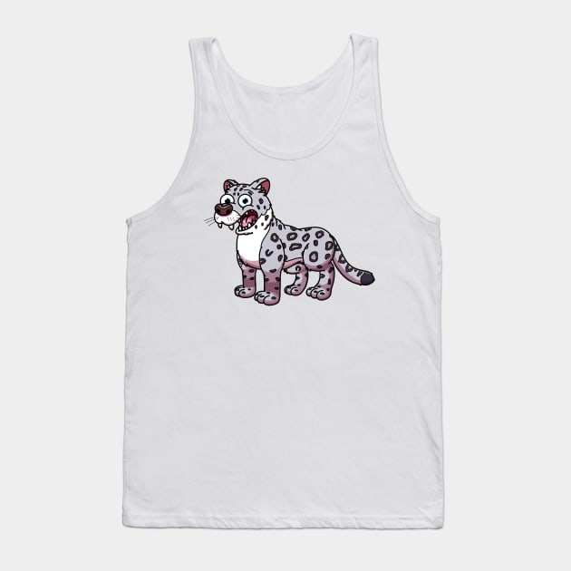 Happy Snow Leopard Tank Top by TheMaskedTooner